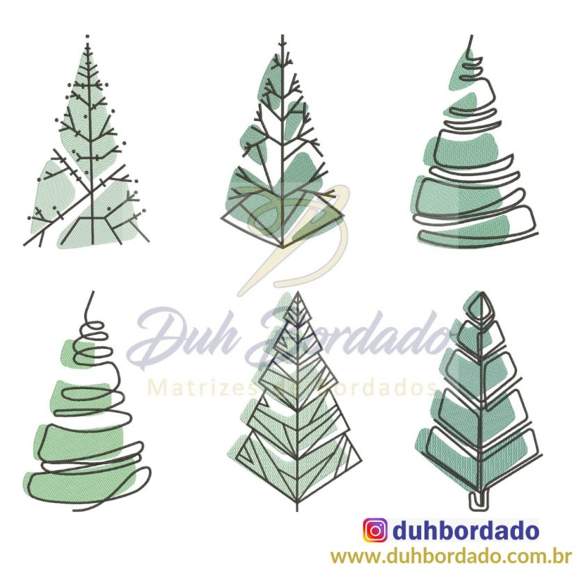 Coleção Matrizes de Bordados Pinheiros de Natal Completa