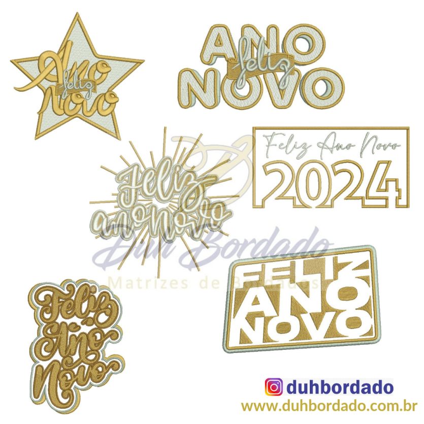 Coleção Matrizes de Bordados Ano Novo 2024 Completa