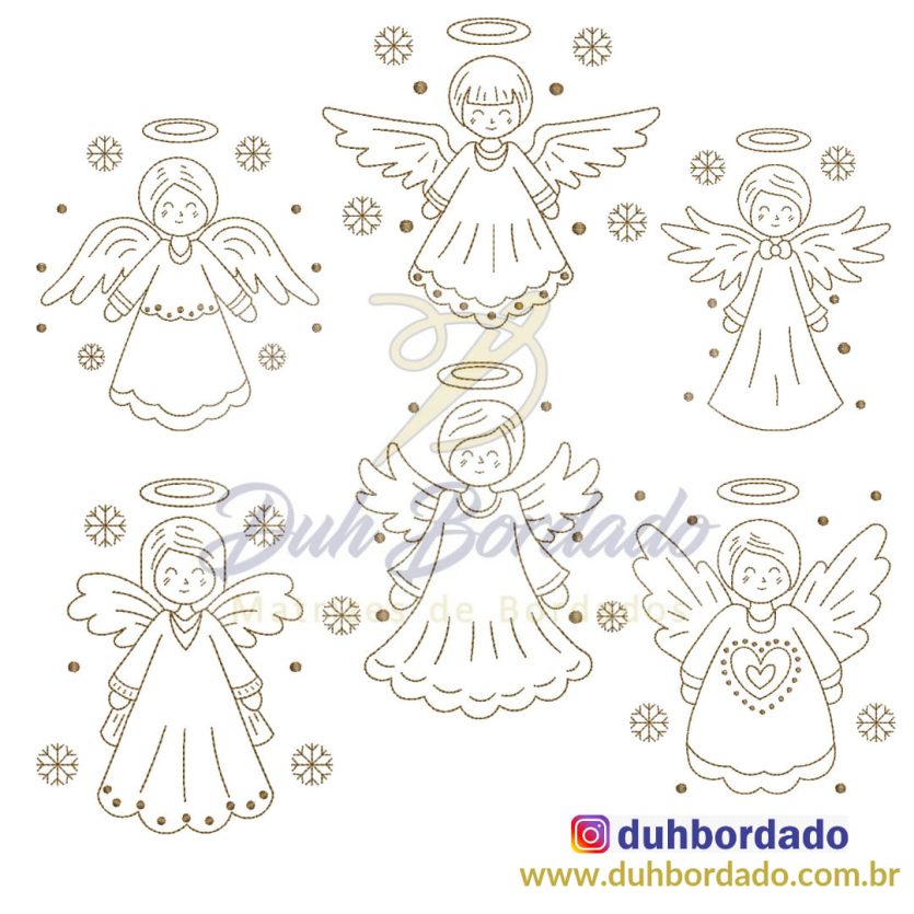 Coleção Matrizes de Bordados Anjos de Natal Completa