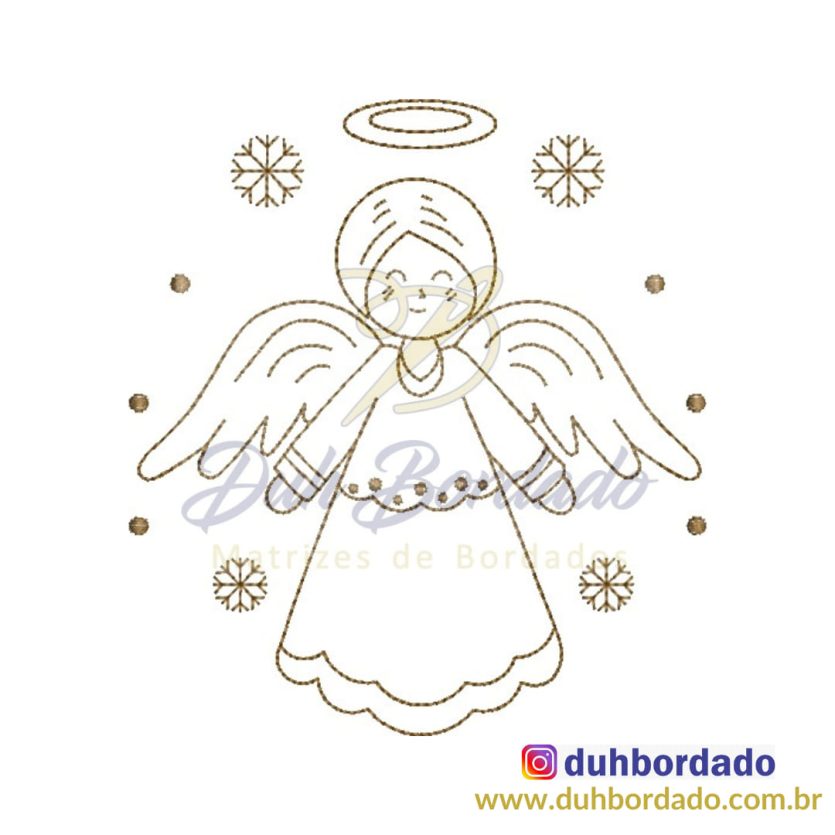 Matriz de Bordado Anjo de Natal
