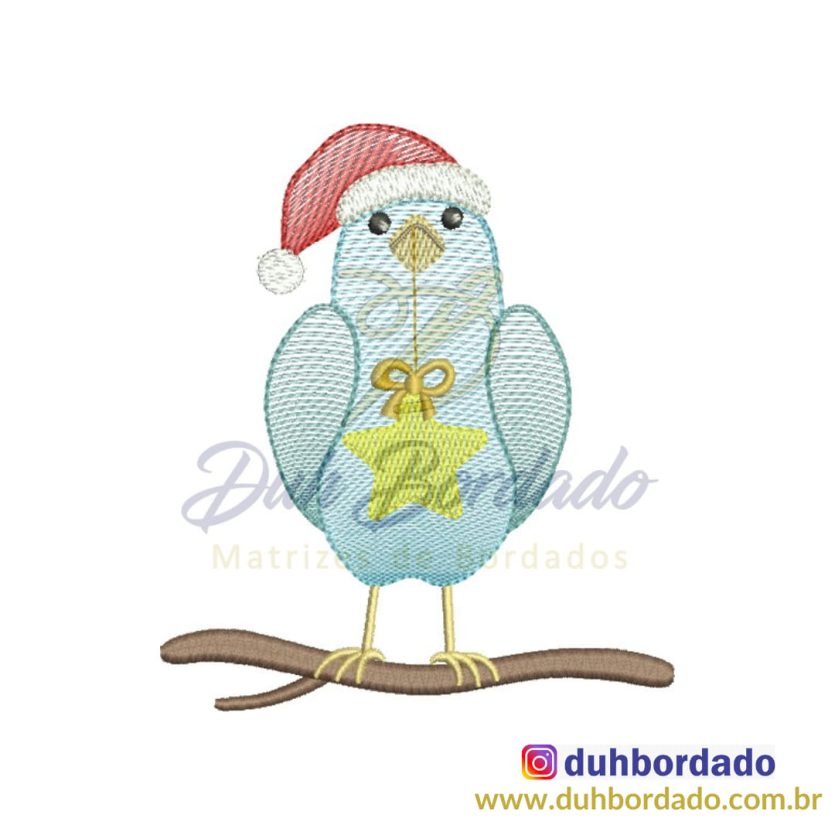 Matriz de Bordado Pássaro Natal