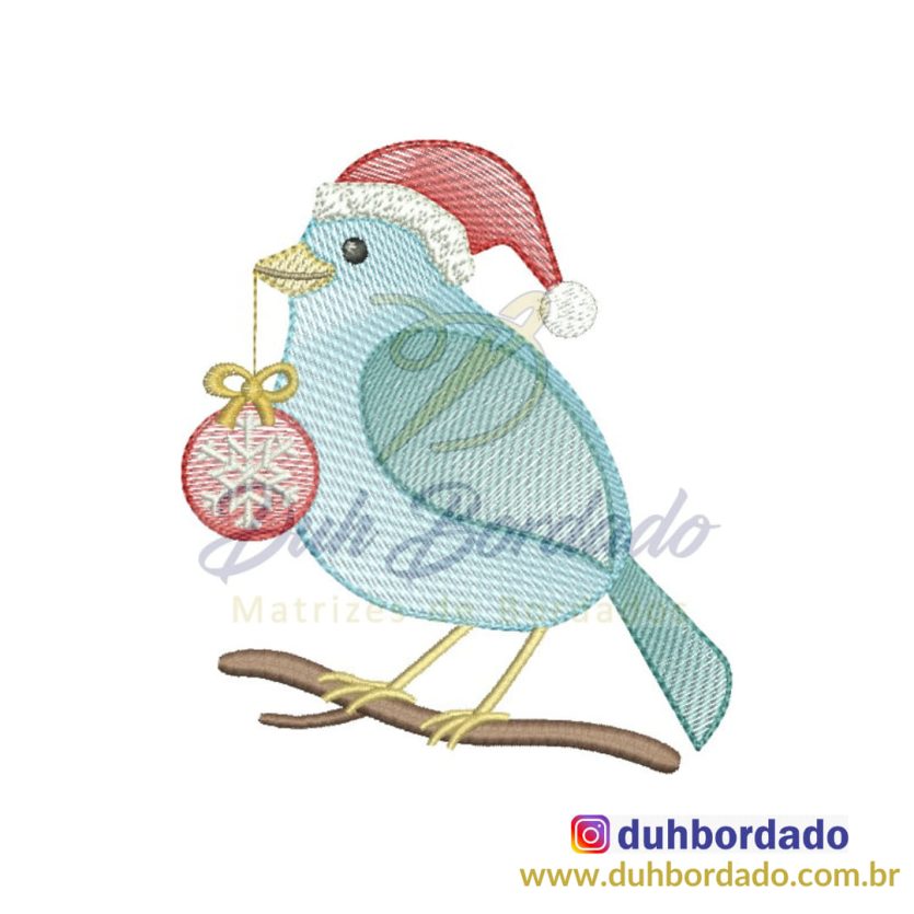 Matriz de Bordado Pássaro Natal