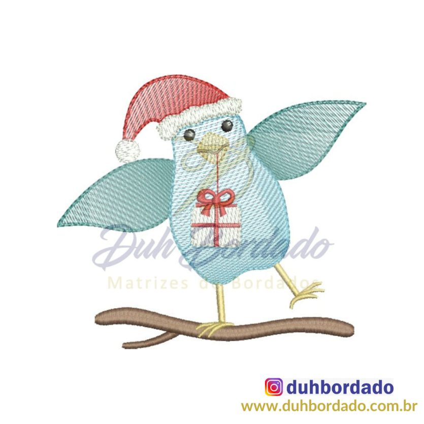 Matriz de Bordado Pássaro Natal