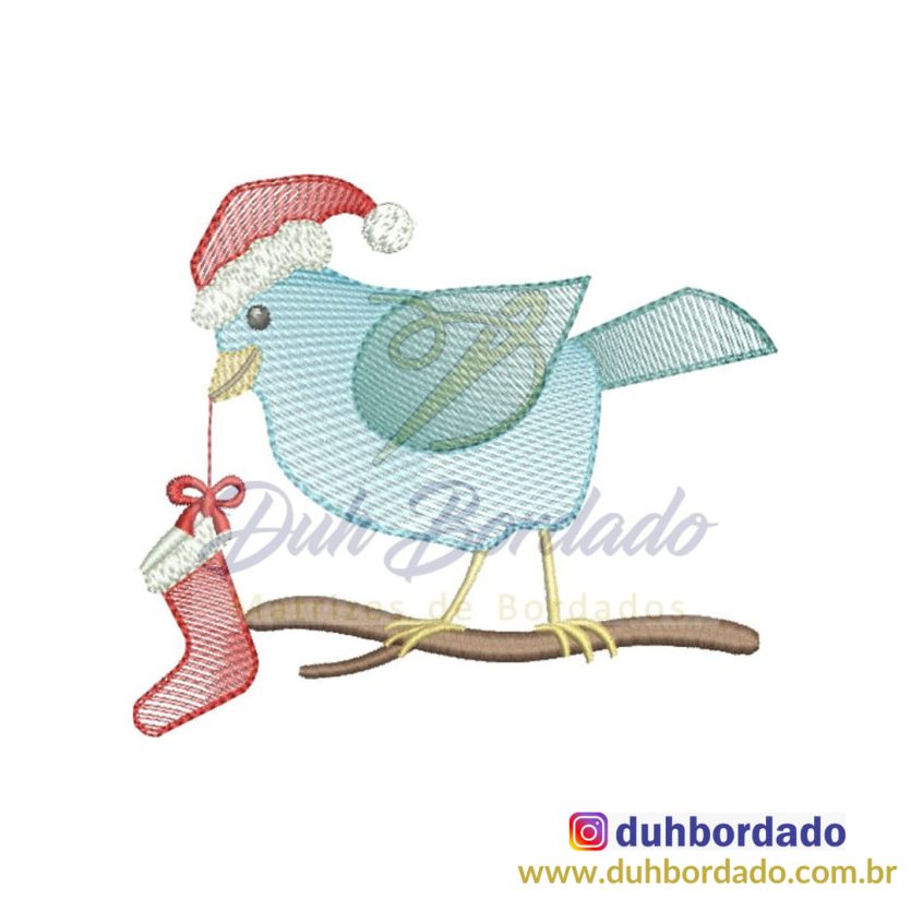 Matriz de Bordado Pássaro Natal