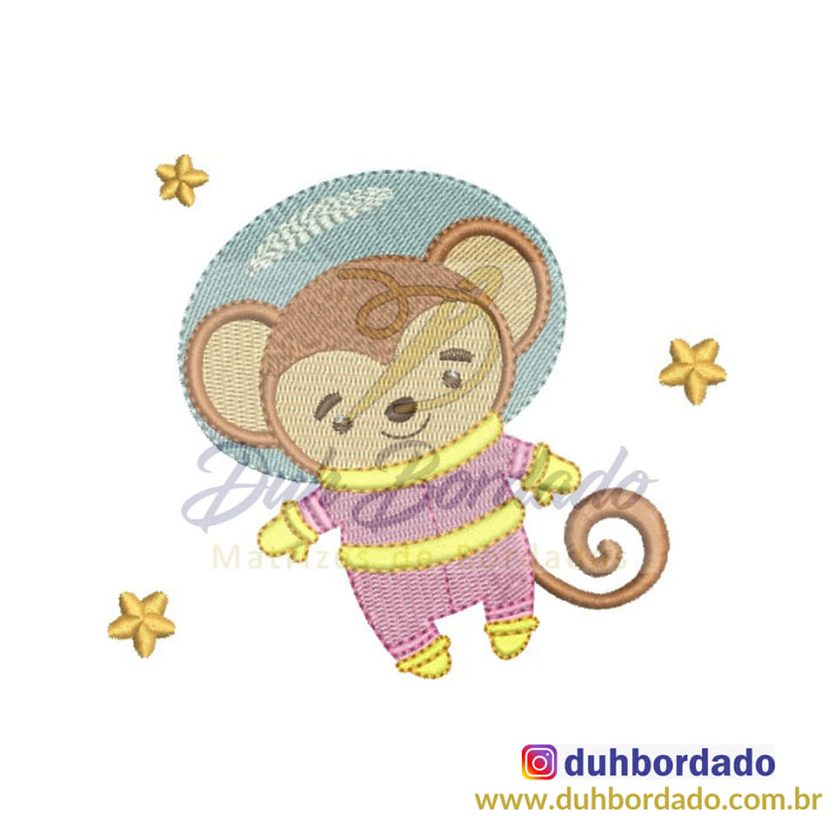 Matriz de Bordado Macaco Astronauta