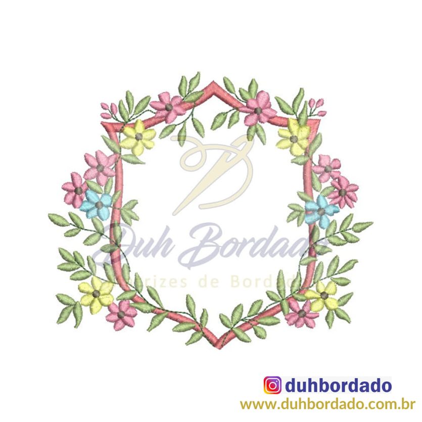 Matriz de Bordado Brasão Floral