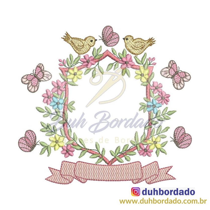 Matriz de Bordado Brasão Floral