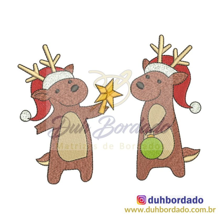Matriz de Bordado Rena Natal