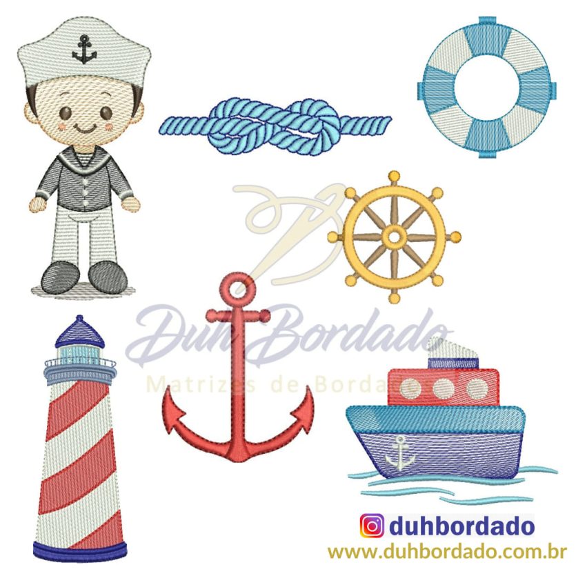 Coleção Matrizes de Bordados Menino Marinheiro Completa