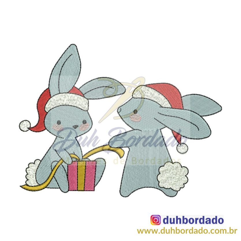 Matriz de Bordado Coelhos Natal