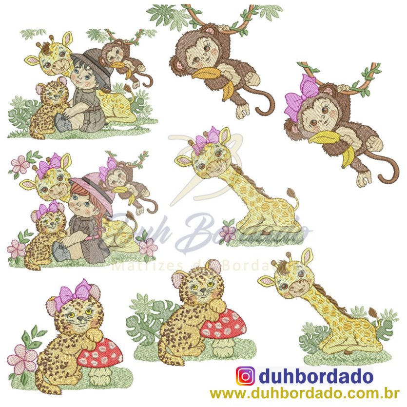 Coleção Matrizes Bordados Amiguinhos do Safari Completa
