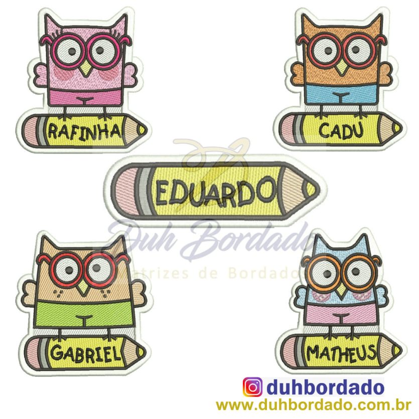 Coleção Matrizes Bordados Corujas Completa