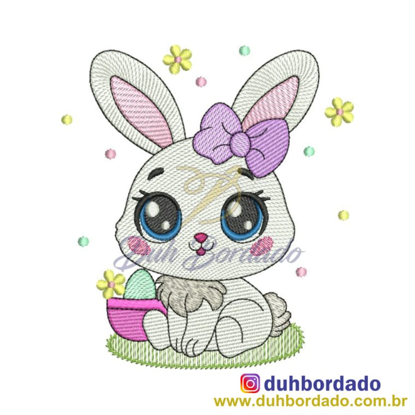 Matriz de Bordado Coelha de Páscoa