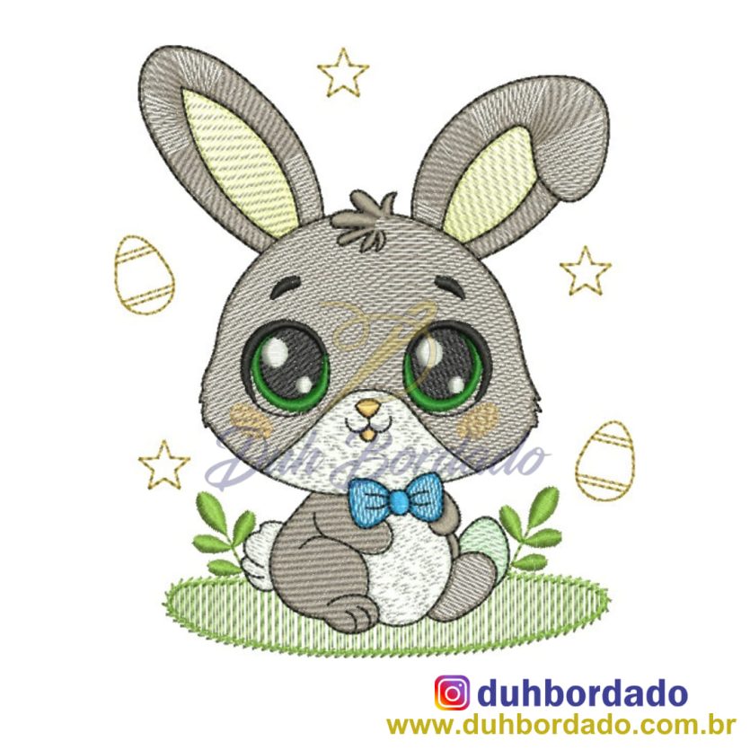 Matriz de Bordado Coelho de Páscoa