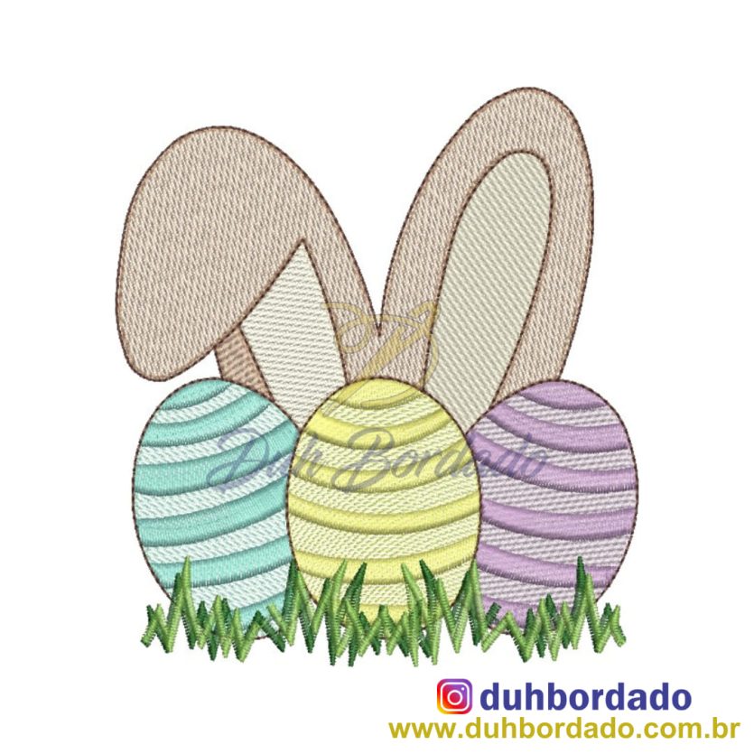 Matriz de Bordado Coelho de Páscoa