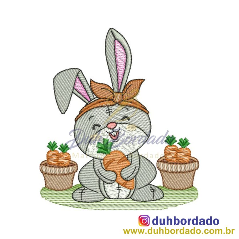 Matriz de Bordado Coelho de Páscoa