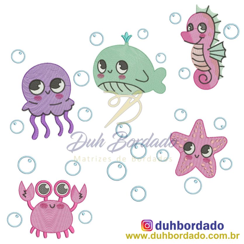 Coleção Matrizes de Bordados Fundo do Mar Completa