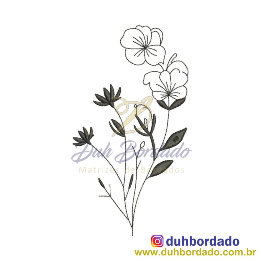 Matriz de Bordado Ramo de Flores