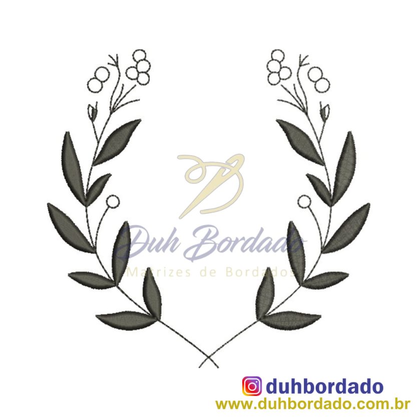 Matriz de Bordado Moldura Floral