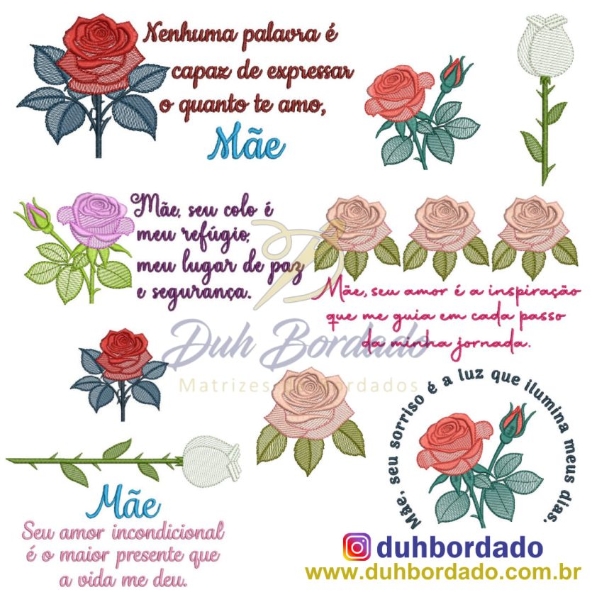 Coleção Matrizes de Bordados Dia das Mães Completa