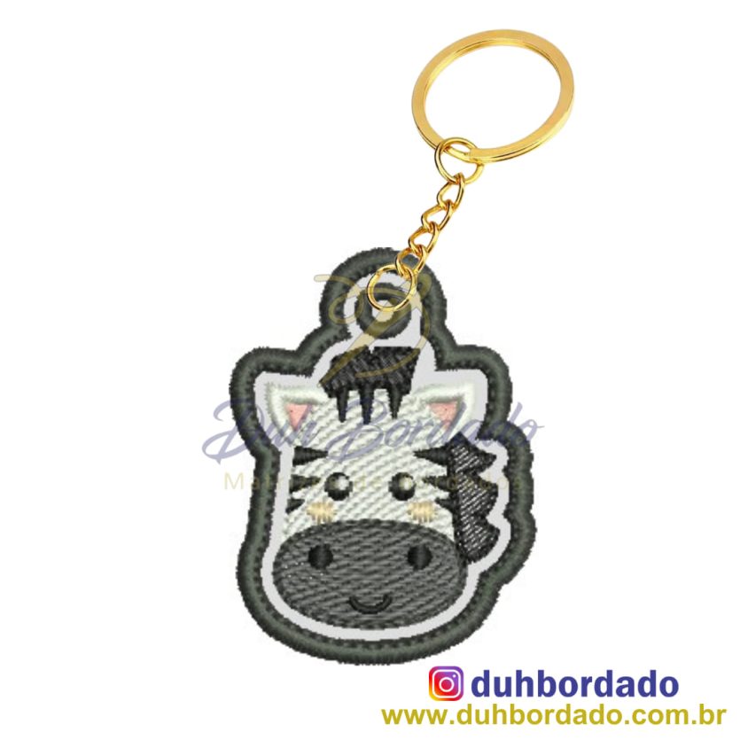 Matriz de Bordado Chaveiro Zebrinha