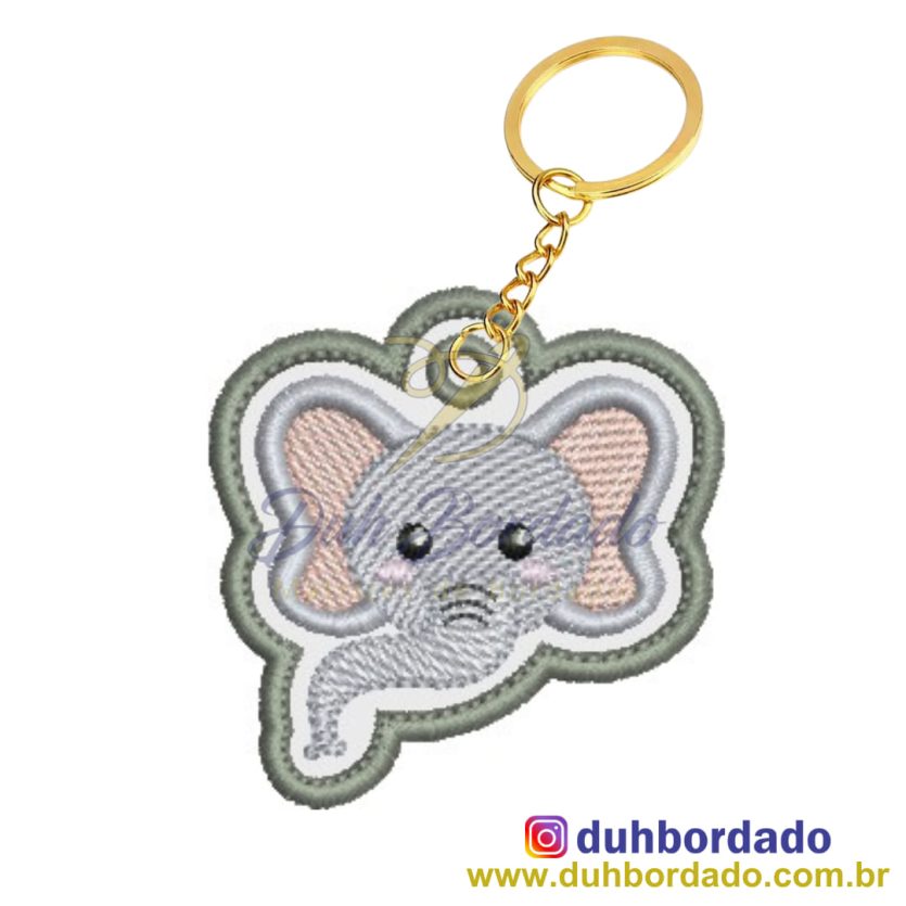 Matriz de Bordado Chaveiro Elefantinho