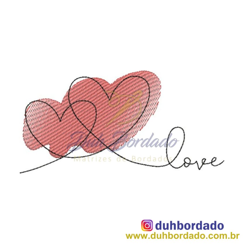 Matriz de Bordado Coração Love