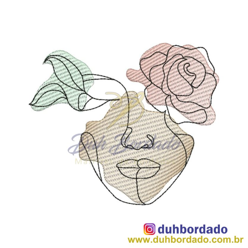 Matriz de Bordado Mulher Floral