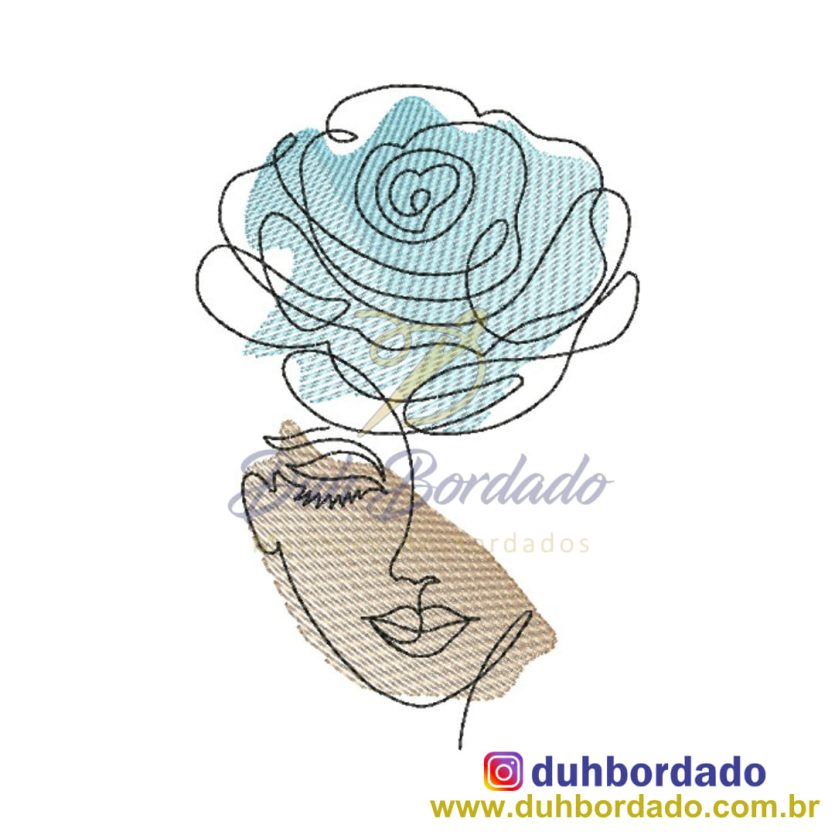 Matriz de Bordado Mulher Floral
