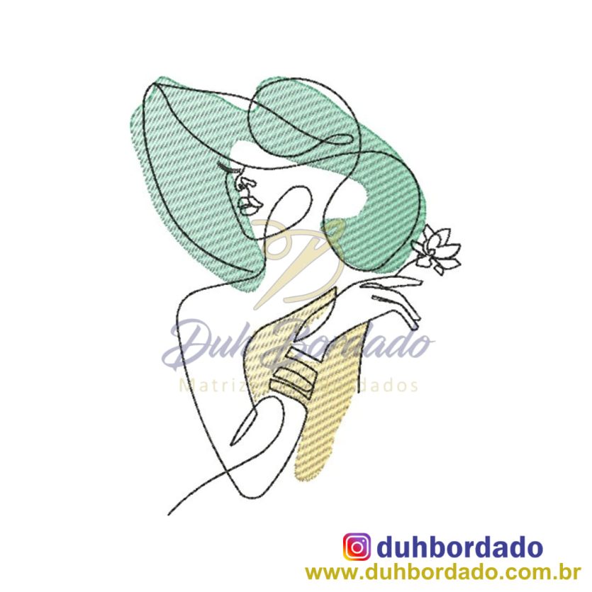 Matriz de Bordado Mulher Floral