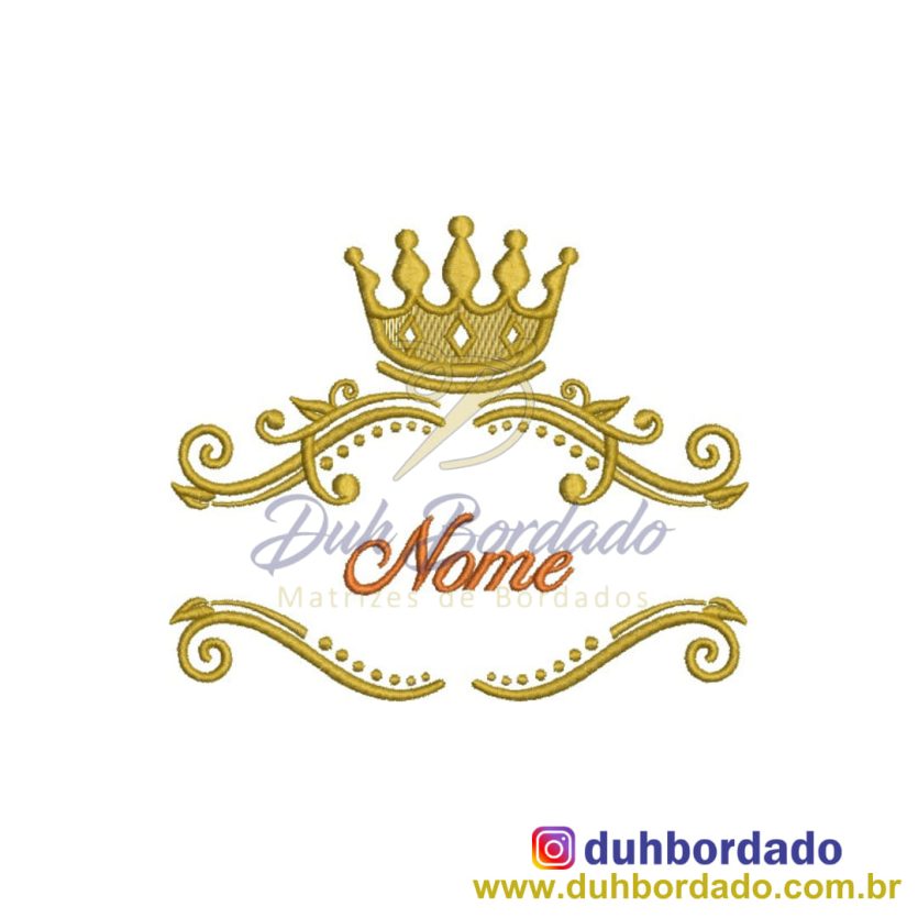 Matriz de Bordado Moldura Coroa