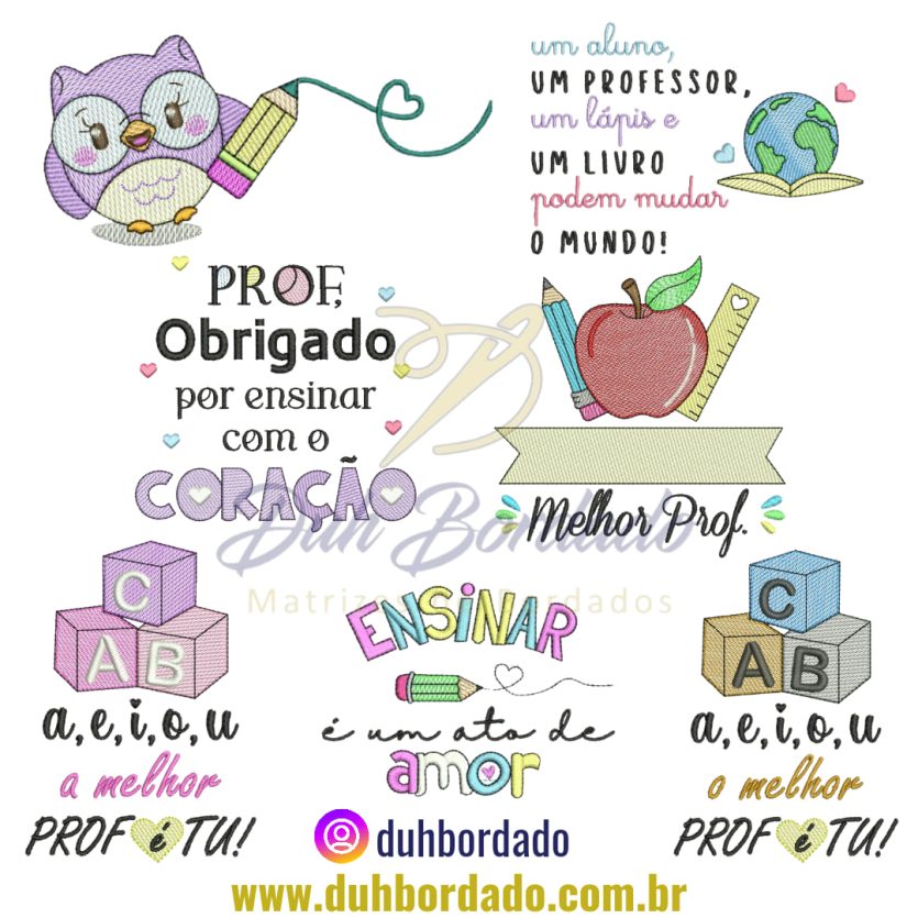 Coleção Matrizes de Bordado Dia dos Professores Completa