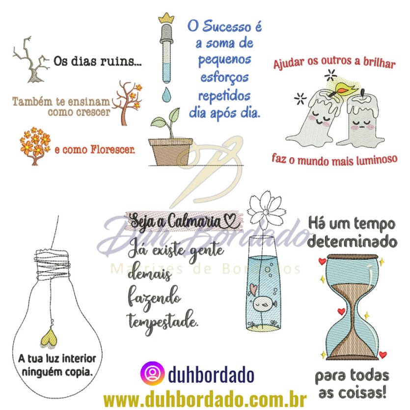 Coleção Matrizes de Bordados Frases Completa