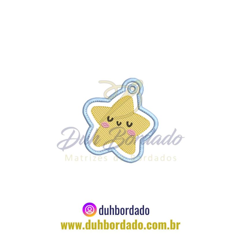 Matriz de Bordado de Chaveiro Estrela
