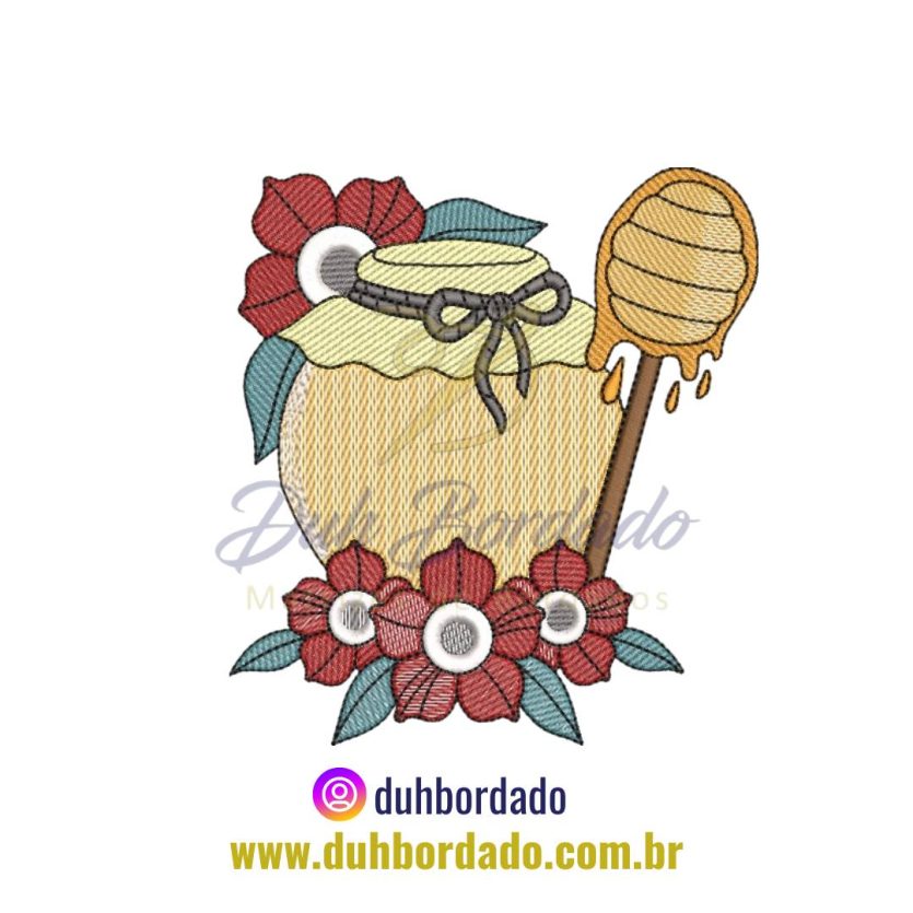 Matriz de Bordado de Pote de Mel