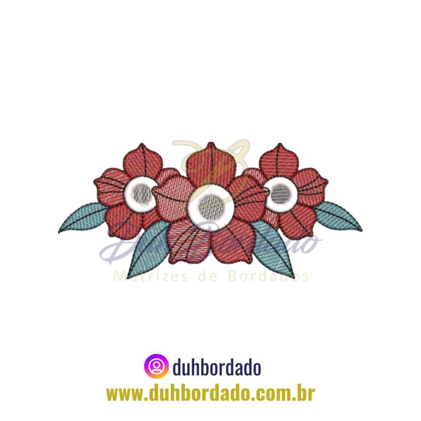 Matriz de Bordado de Flores