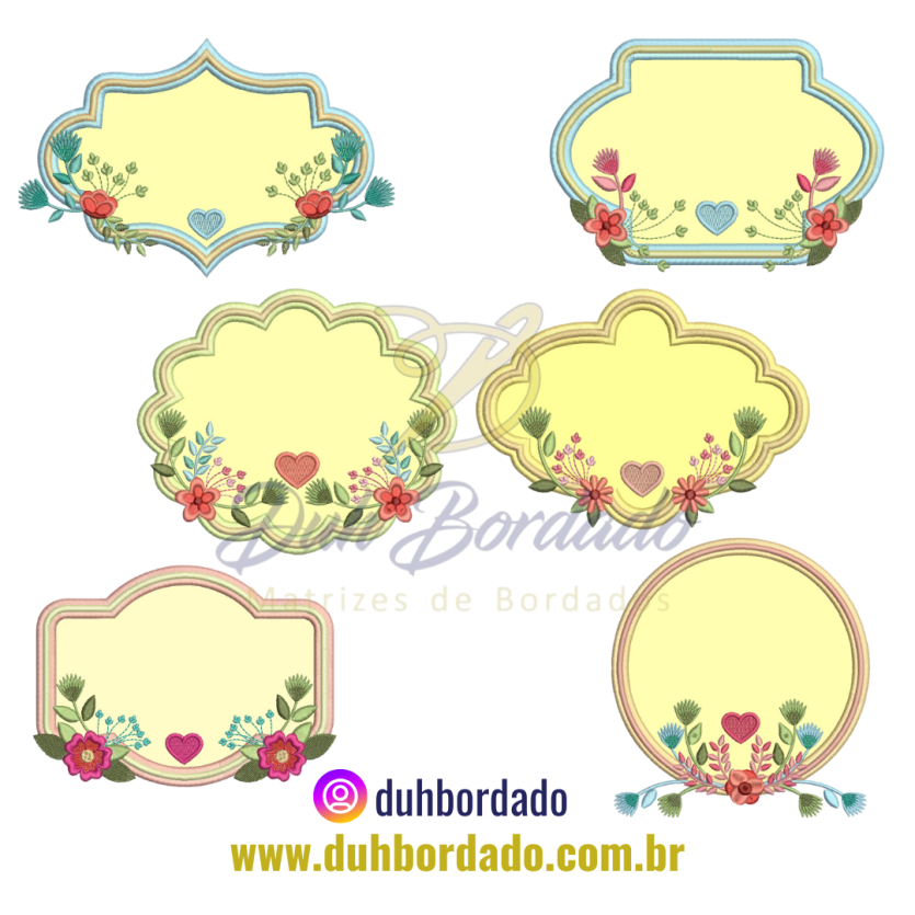 Coleção Matrizes de Bordados Molduras Aplique Completa