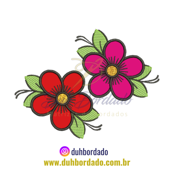 Matriz de Bordado Floral Aplique