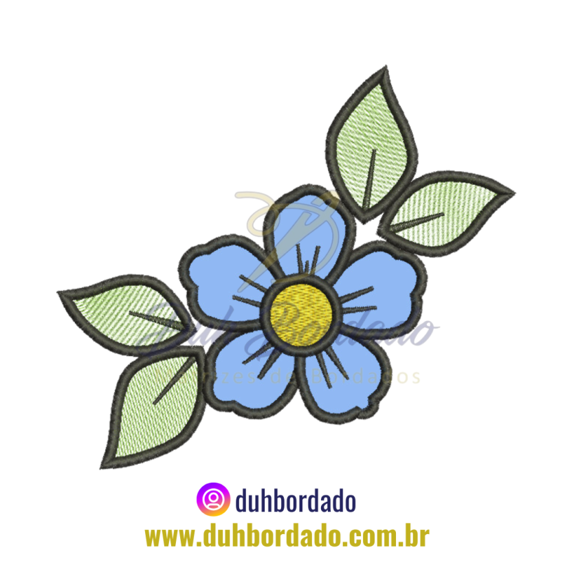Matriz de Bordado Floral Aplique