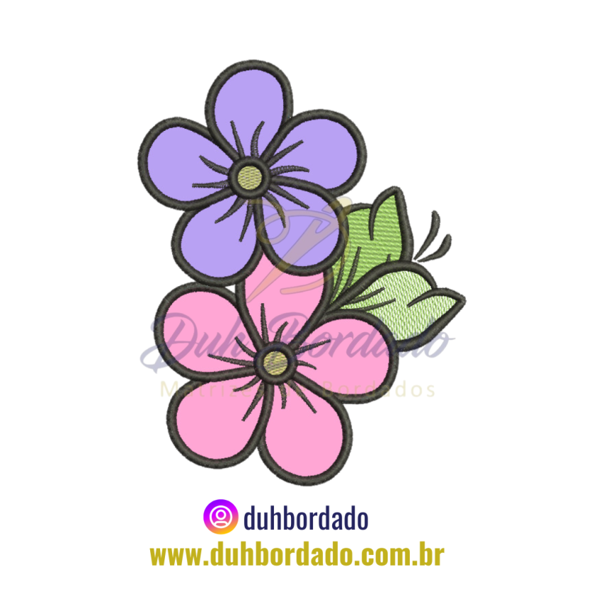 Matriz de Bordado Floral Aplique