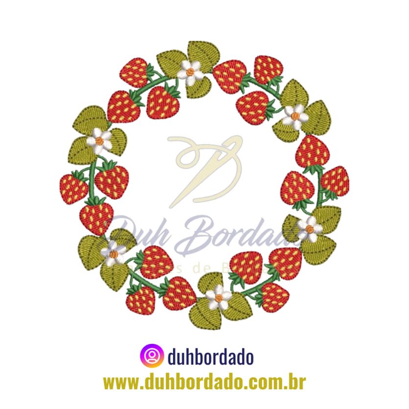 Matriz de Bordado Moldura de Morango