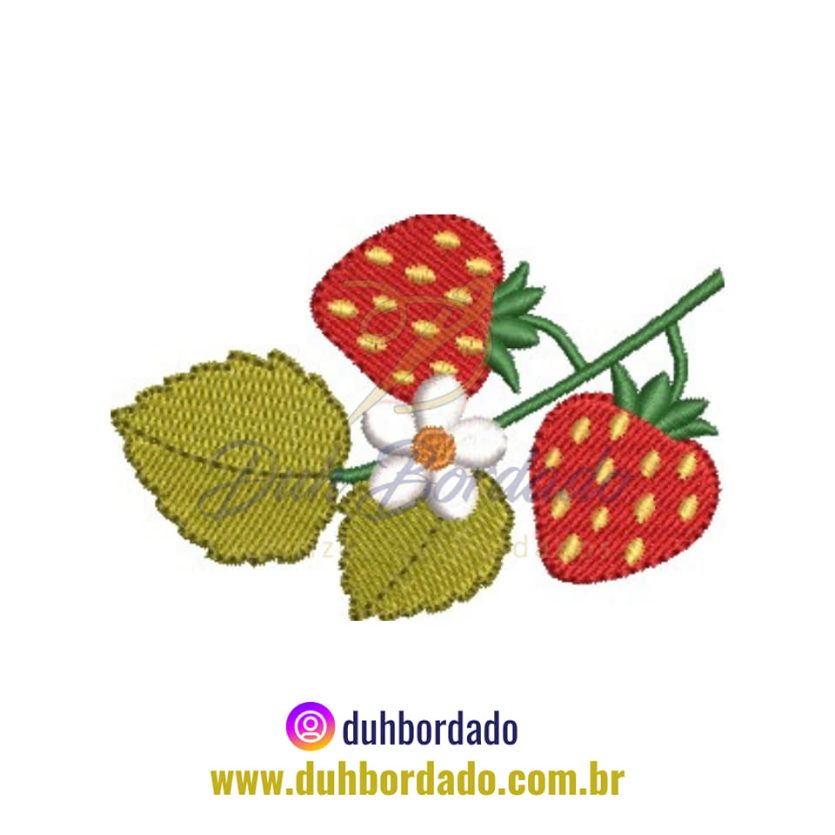 Matriz de Bordado Ramo de Morango