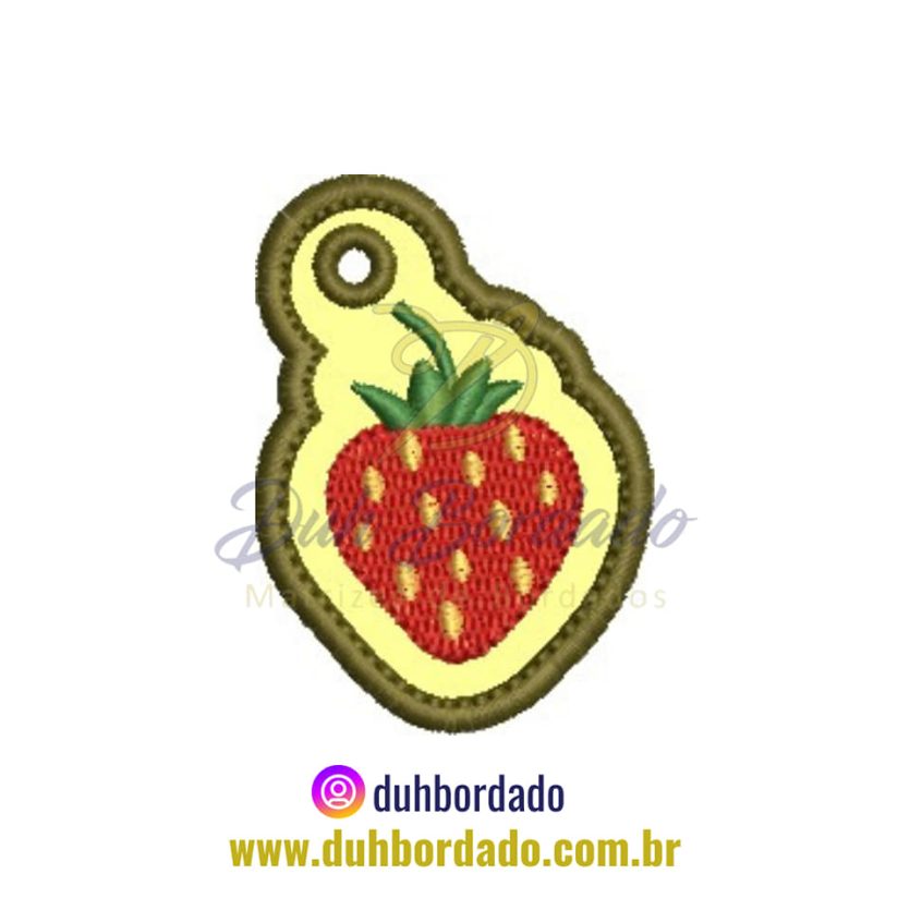 Matriz de Bordado de Chaveiro de Morango
