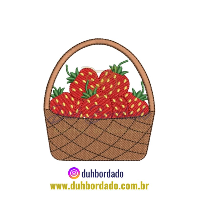 Matriz de Bordado de Cesta de Morango