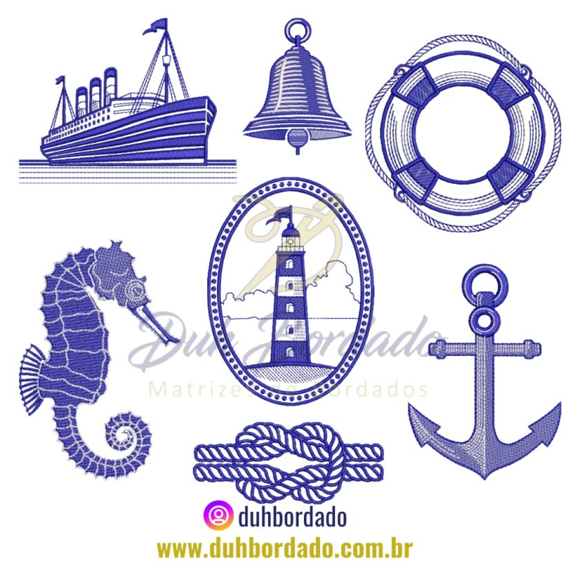 Coleção Matrizes de Bordados Elementos Náuticos