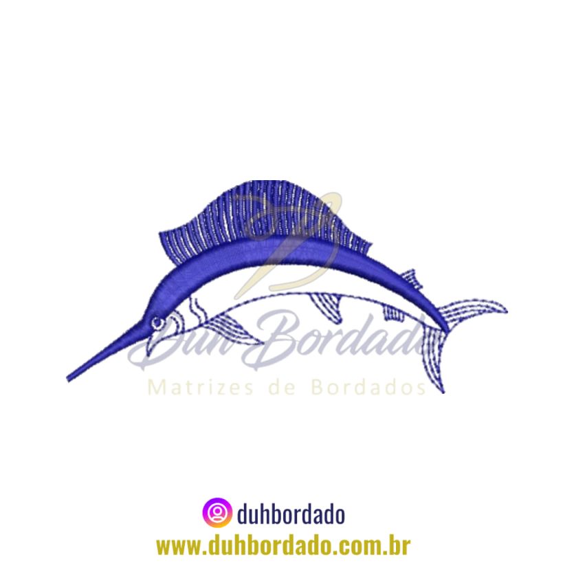 Matriz de Bordado de Peixe-Espada