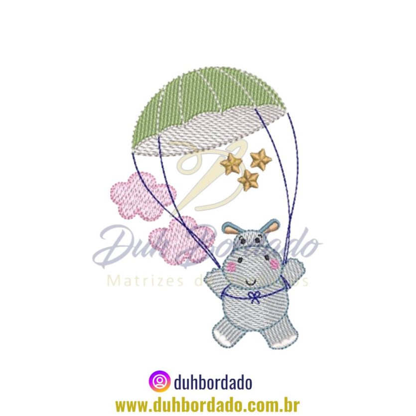 Matriz de Bordado de Hipopótamo