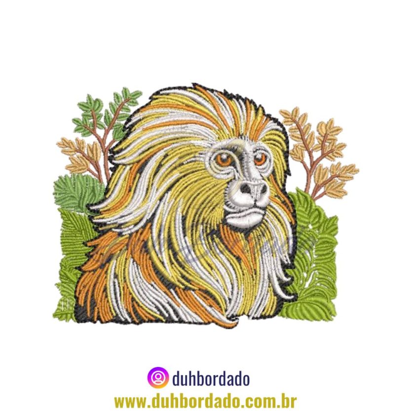 Matriz de Bordado de Mico Leão Dourado