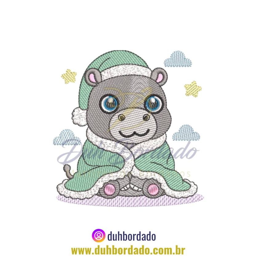 Matriz de Bordado de Hipopótamo