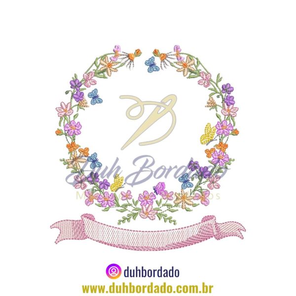 Matriz de Bordado de Moldura Floral